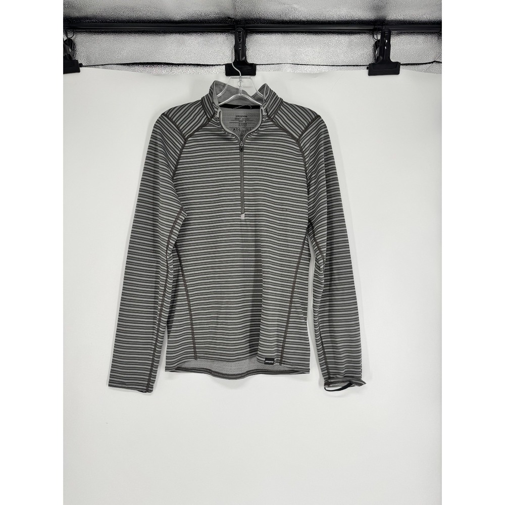 Patagonia Capilene 3 Midweight Base Layer 1/4 Quarter Zip Shirt Mens S Striped
